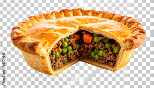 Wallpaper Mural Sliced meat pie with peas and carrots Torontodigital.ca
