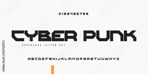 Futuristic Tech Font Vector Stylish Design Look. Cyber Robot Future Technology Type.

