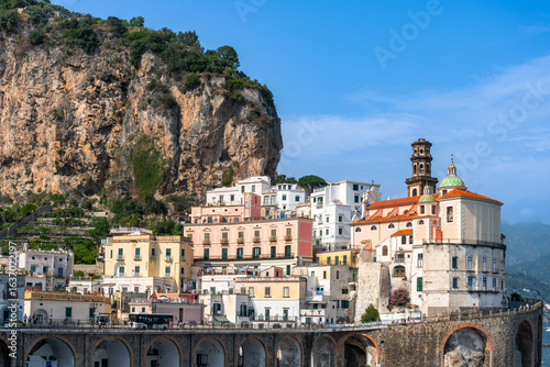 Small town Atrani on the Amalfi Coast in the province of Salerno, Campania region, is a popular travel and holiday destination in Italy