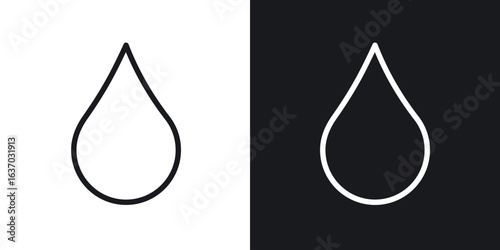 Water drop icon web design element. line icon