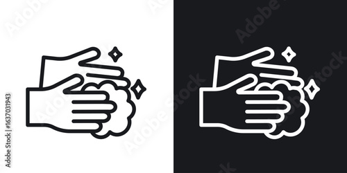 Wash your hands icon web design element. line icon
