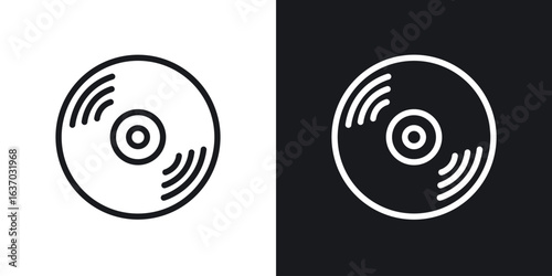 Vinyl icon web design element. line icon
