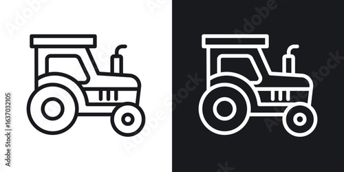 Tractor icon web design element. line icon