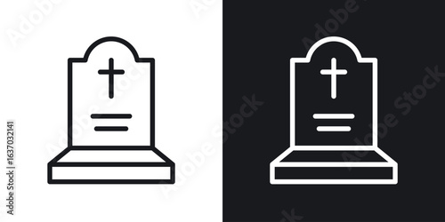 Tombstone icon web design element. line icon