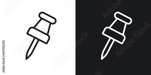 Thumbtack icon web design element. line icon