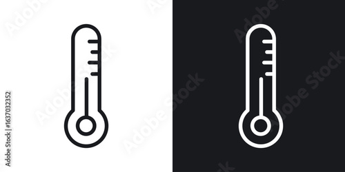Thermometer half icon web design element. line icon