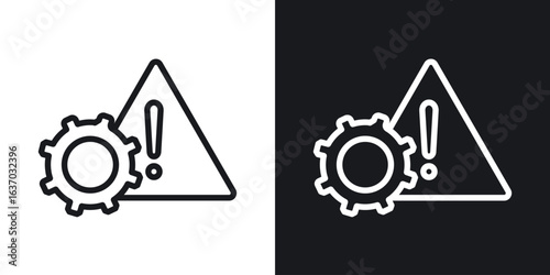 Technical warning icon web design element. line icon