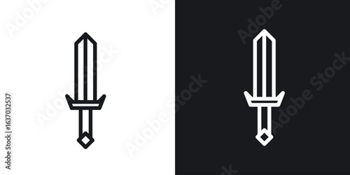 Sword icon web design element. line icon