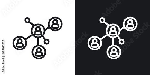 Social network icon web design element. line icon