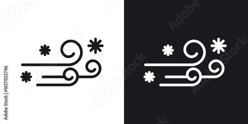 Snow blowing icon web design element. line icon