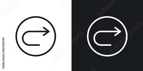 Redo icon web design element. line icon