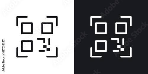 Qrcode icon web design element. line icon