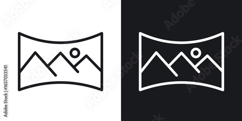 Panoramic icon web design element. line icon