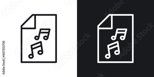Music File icon web design element. line icon