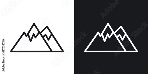 Mountains icon web design element. line icon