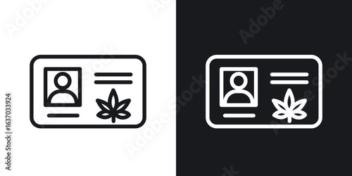 Medical marijuana card icon web design element. line icon