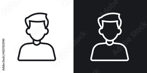 Man icon web design element. line icon
