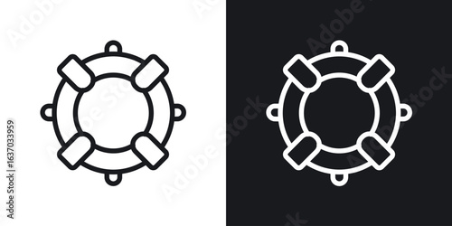 Life buoy icon web design element. line icon
