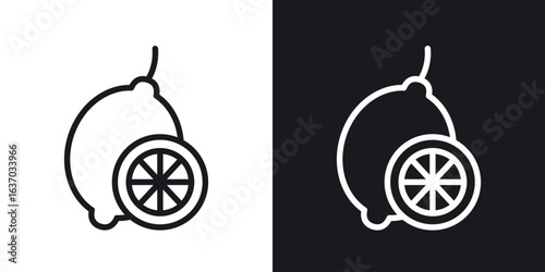 Lemon icon web design element. line icon