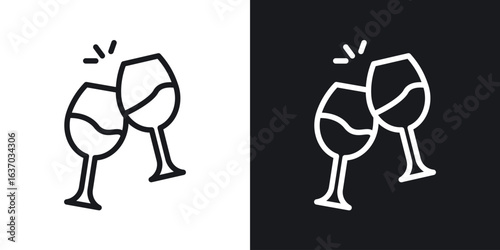 Glass-cheers icon web design element. line icon