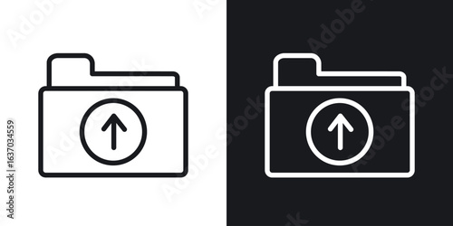 Folder upload icon web design element. line icon