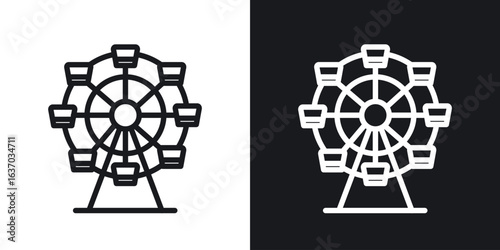 Ferris wheel icon web design element. line icon