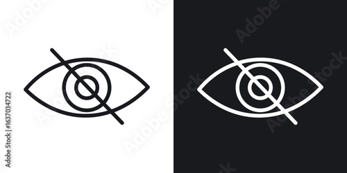 Eye crossed icon web design element. line icon