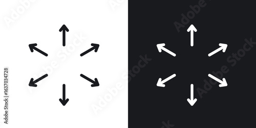 Expand arrows icon web design element. line icon
