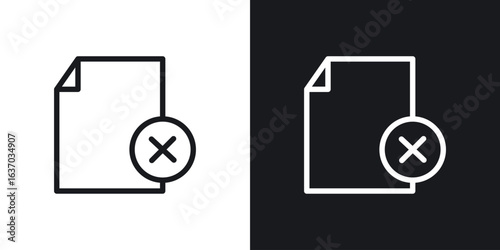 Delete Document icon web design element. line icon