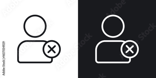 Delete user icon web design element. line icon
