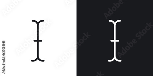 Cursor text icon web design element. line icon