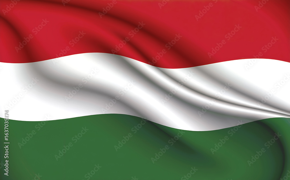 Obraz premium Hungary Flag Full Screen 3D