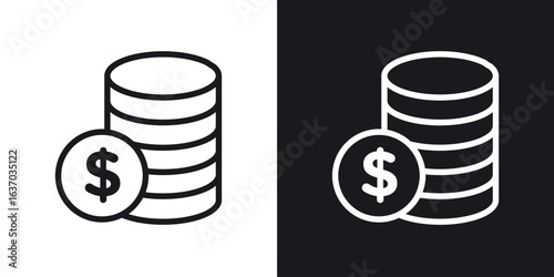 Coins icon web design element. line icon