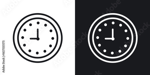 Clock nine icon web design element. line icon