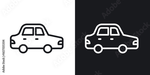 Car side view icon web design element. line icon