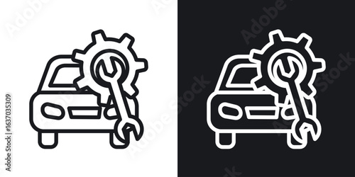 Car mechanic icon web design element. line icon
