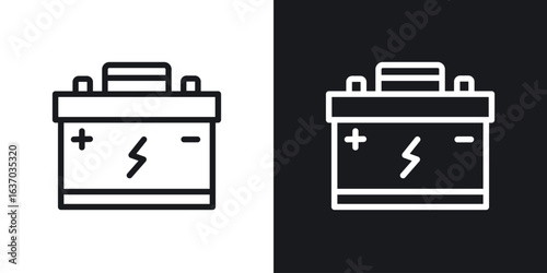 Car battery icon web design element. line icon