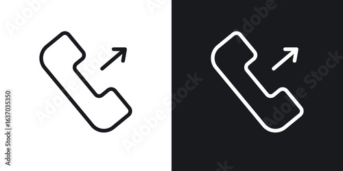 Call outgoing icon web design element. line icon