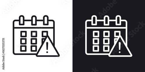 Calendar exclamation icon web design element. line icon