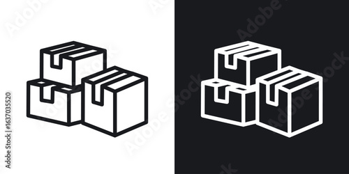 Boxes icon web design element. line icon