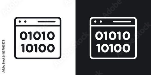 Binary code icon web design element. line icon