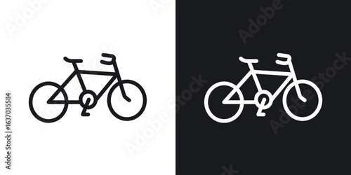 Biking mountain icon web design element. line icon