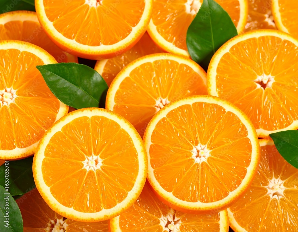 Fototapeta premium Close-up of sliced oranges