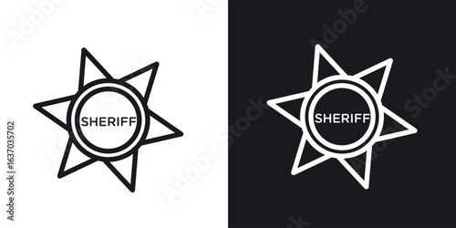 Badge Sheriff icon web design element. line icon