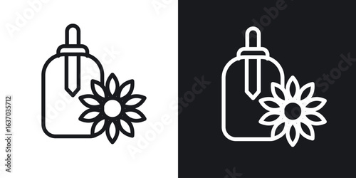 Bach flowers icon web design element. line icon