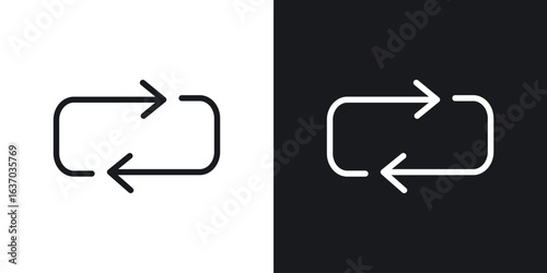 Arrows repeat icon web design element. line icon