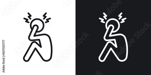 Anxiety or stress icon web design element. line icon