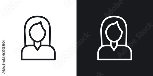 Woman icon web design element. line icon