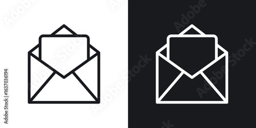 Open envelope icon web design element. line icon