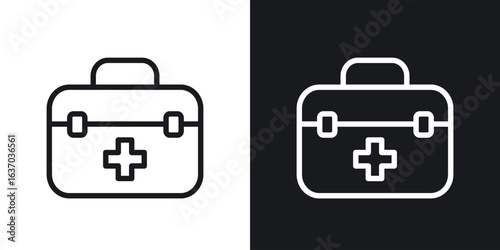 Doctor bag icon web design element. line icon